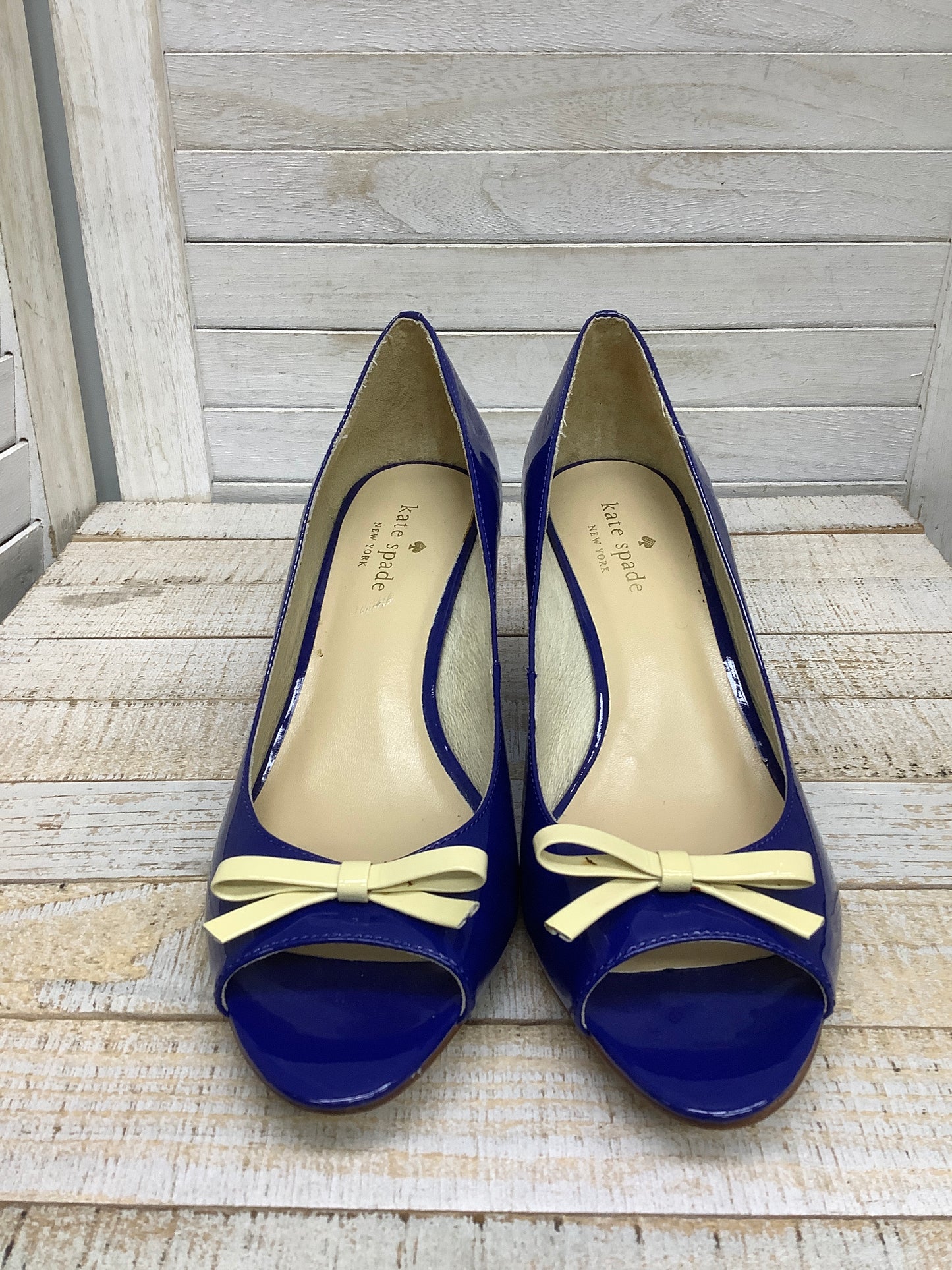 Sandals Heels Wedge designer By Kate Spade In Blue, Size: 8.5