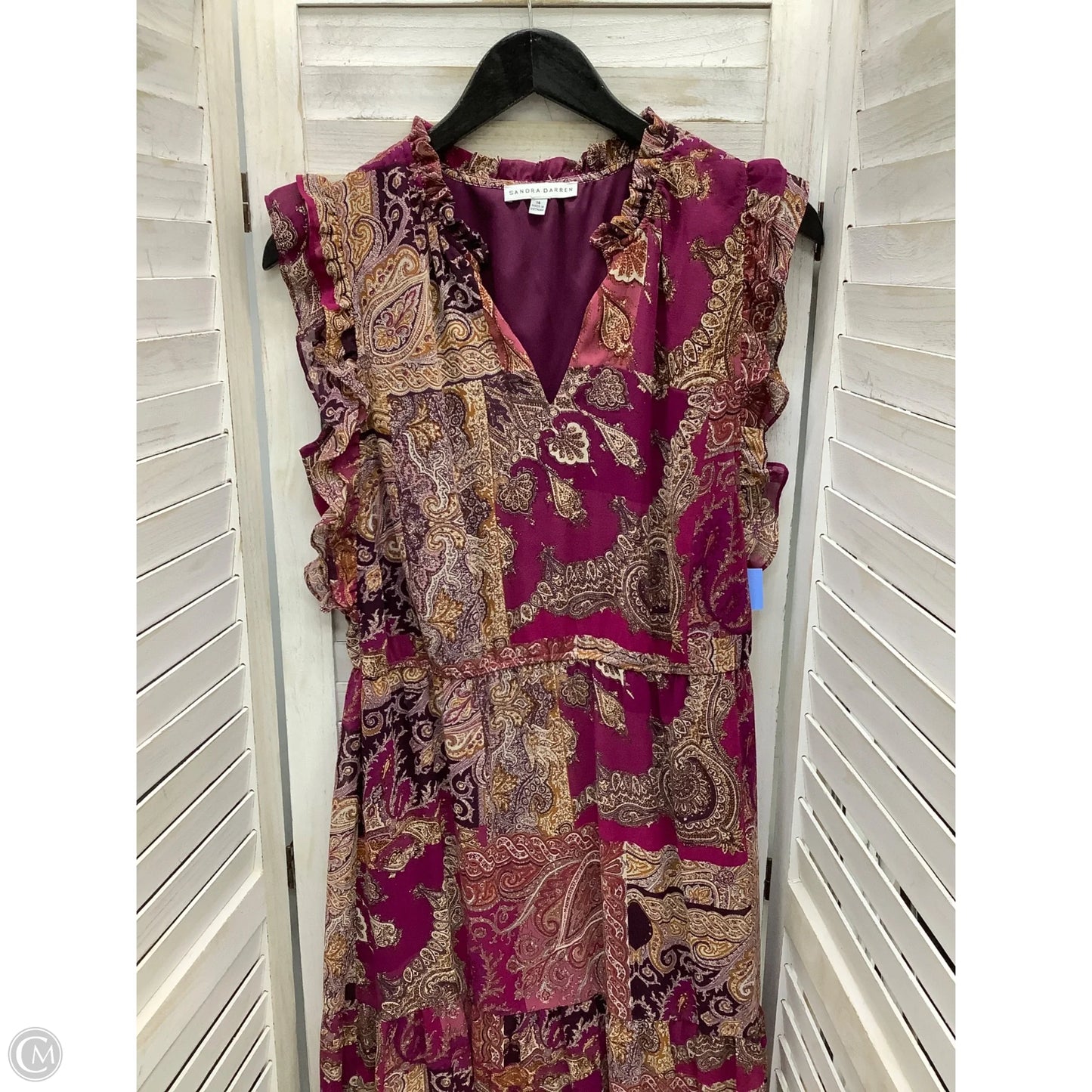 Dress Casual Maxi By Sandra Darren In Multi-colored, Size: 14