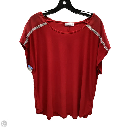 Top Short Sleeve By 89th And Madison In Red, Size: 1x