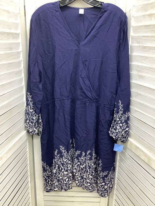 Dress Casual Midi By Old Navy In Blue, Size: 2x