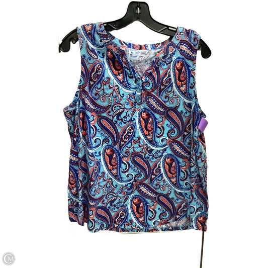Top Sleeveless By Kim Rogers In Paisley Print, Size: Xl