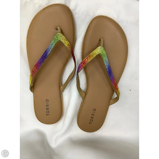 Sandals Flip Flops By Torrid In Rainbow Print, Size: 9.5