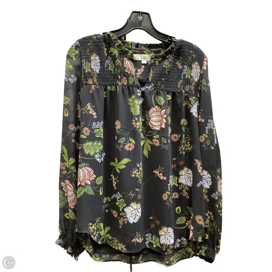 Top Long Sleeve By Loft In Floral Print, Size: S