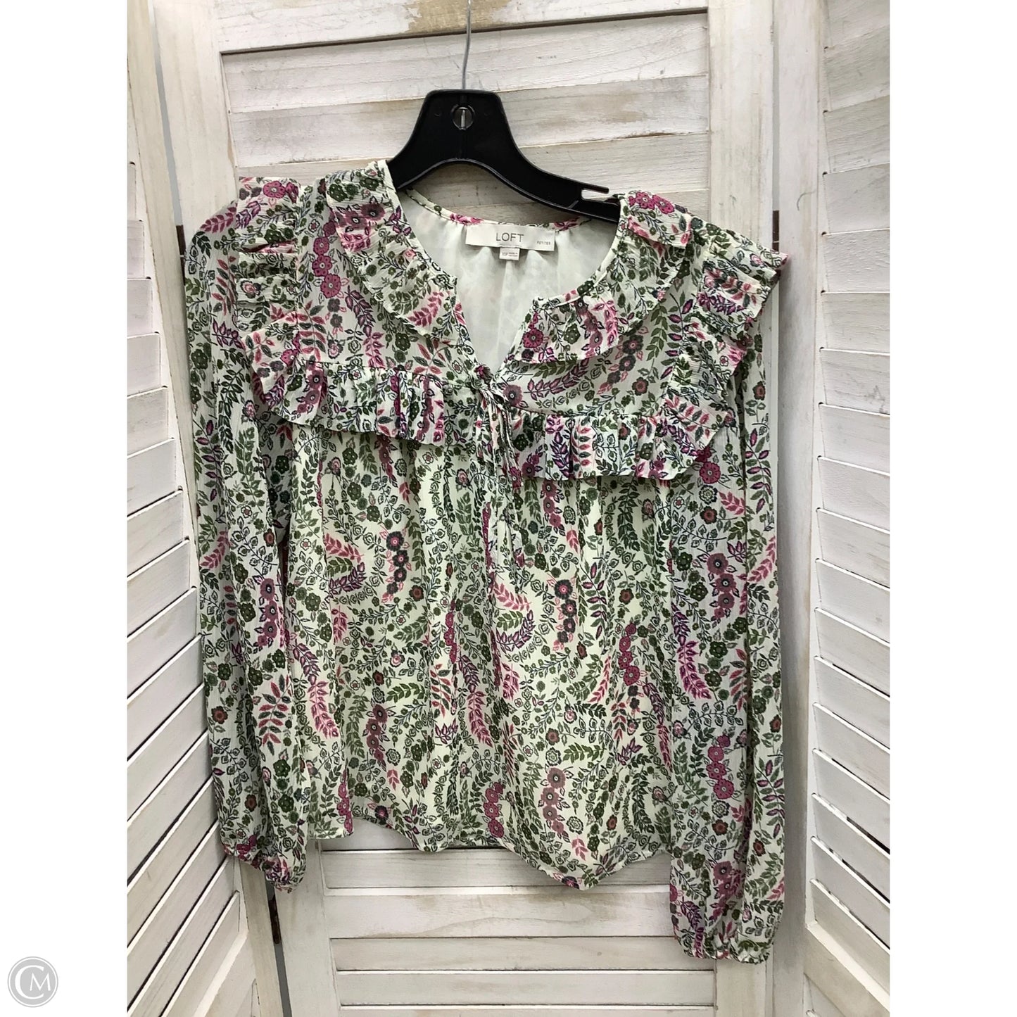 Top Long Sleeve By Loft In Floral Print, Size: Xsp