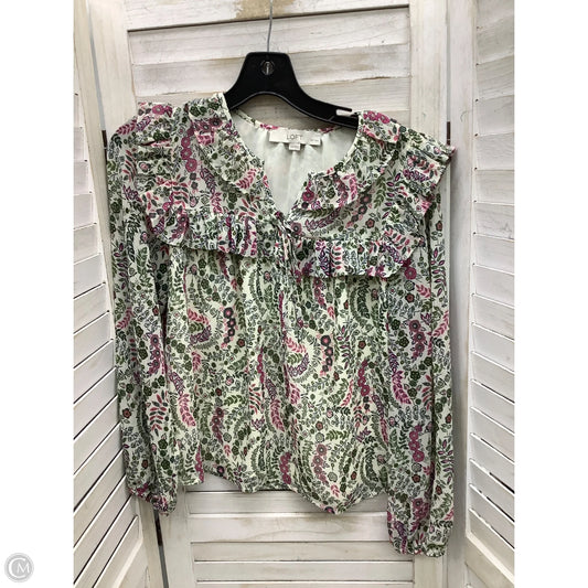 Top Long Sleeve By Loft In Floral Print, Size: Xsp