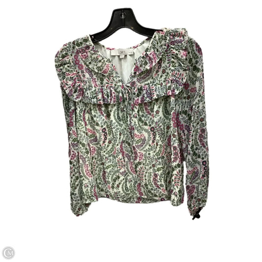 Top Long Sleeve By Loft In Floral Print, Size: Xsp