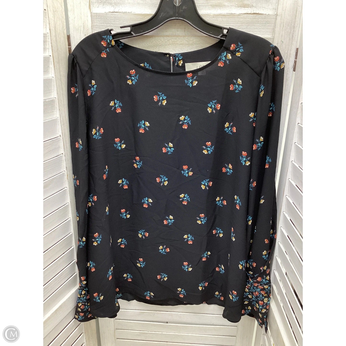 Top Long Sleeve By Loft In Black, Size: L