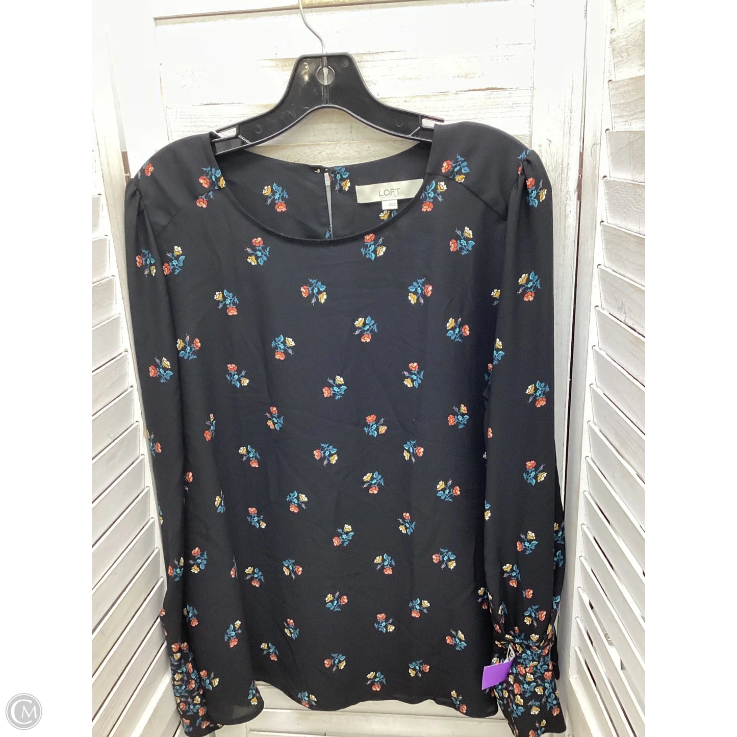 Top Long Sleeve By Loft In Black, Size: L