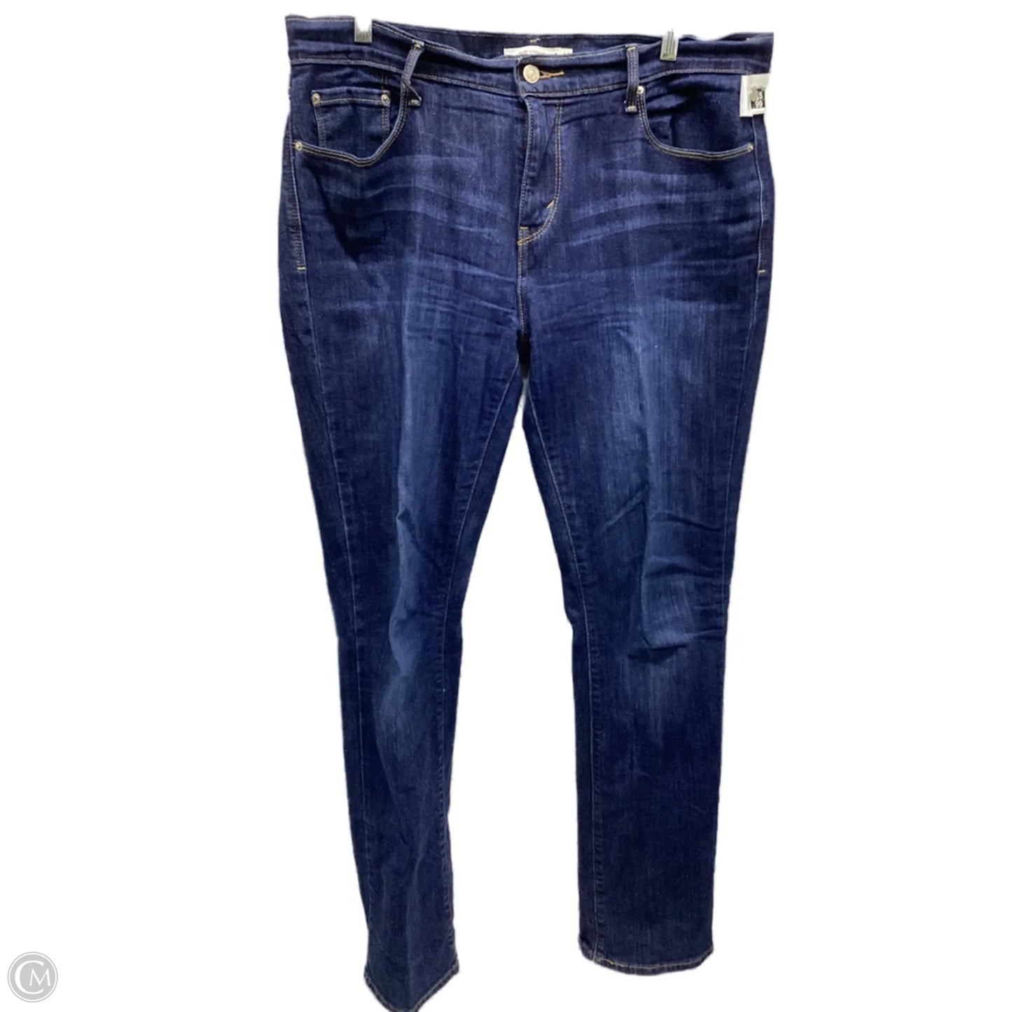 Jeans Straight By Levis In Blue Denim, Size: 12