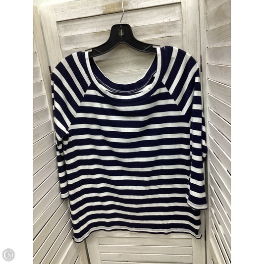 Top Long Sleeve By Talbots In Striped Pattern, Size: L