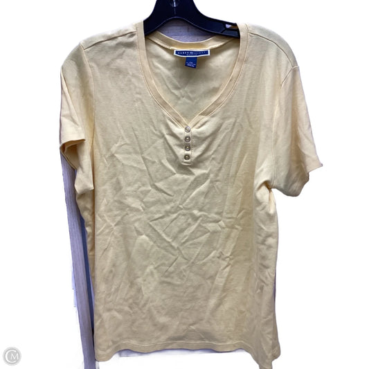 Top Short Sleeve By Karen Scott In Yellow, Size: 2x