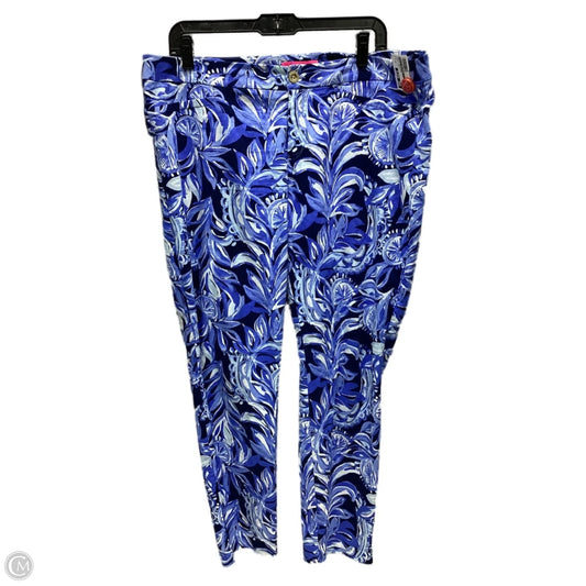 Pants Designer By Lilly Pulitzer In Blue & White, Size: 16