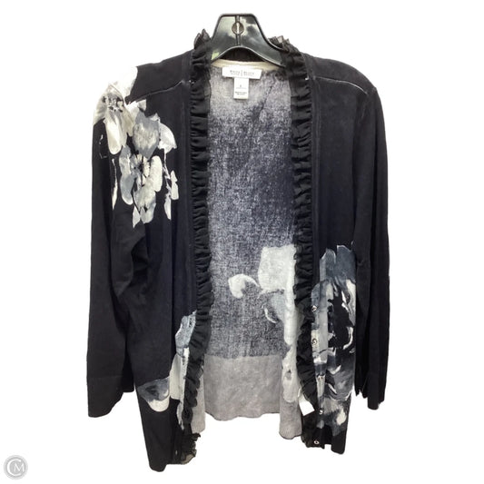 Cardigan By White House Black Market In Black & White, Size: L