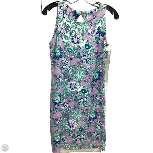 Dress Casual Midi By Talbots In Green & Purple, Size: S