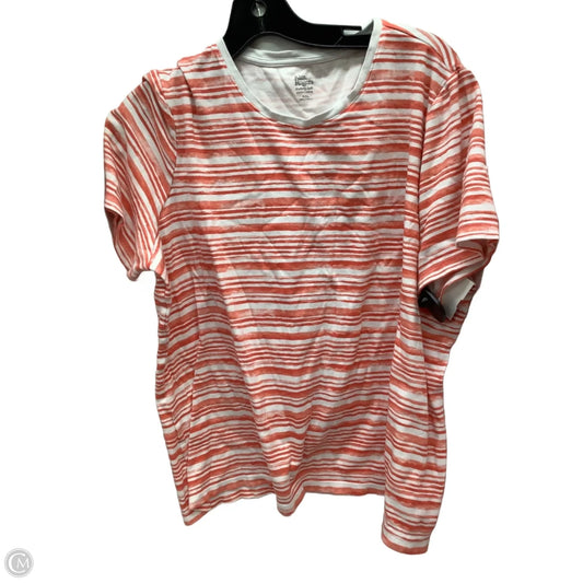 Top Short Sleeve By Kim Rogers In Striped Pattern, Size: Xxl