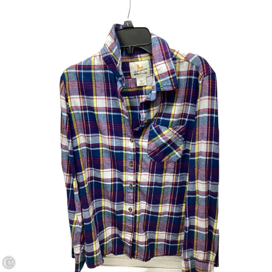 Top Long Sleeve By Clothes Mentor In Plaid Pattern, Size: S