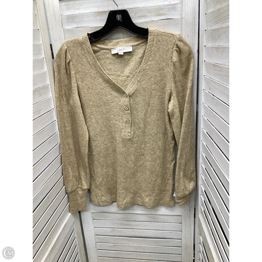 Top Long Sleeve By Loft In Tan, Size: Xs