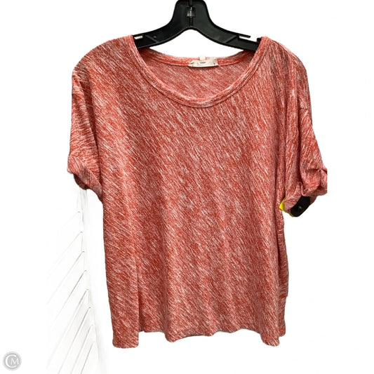 Top Short Sleeve By Loft In Red, Size: L