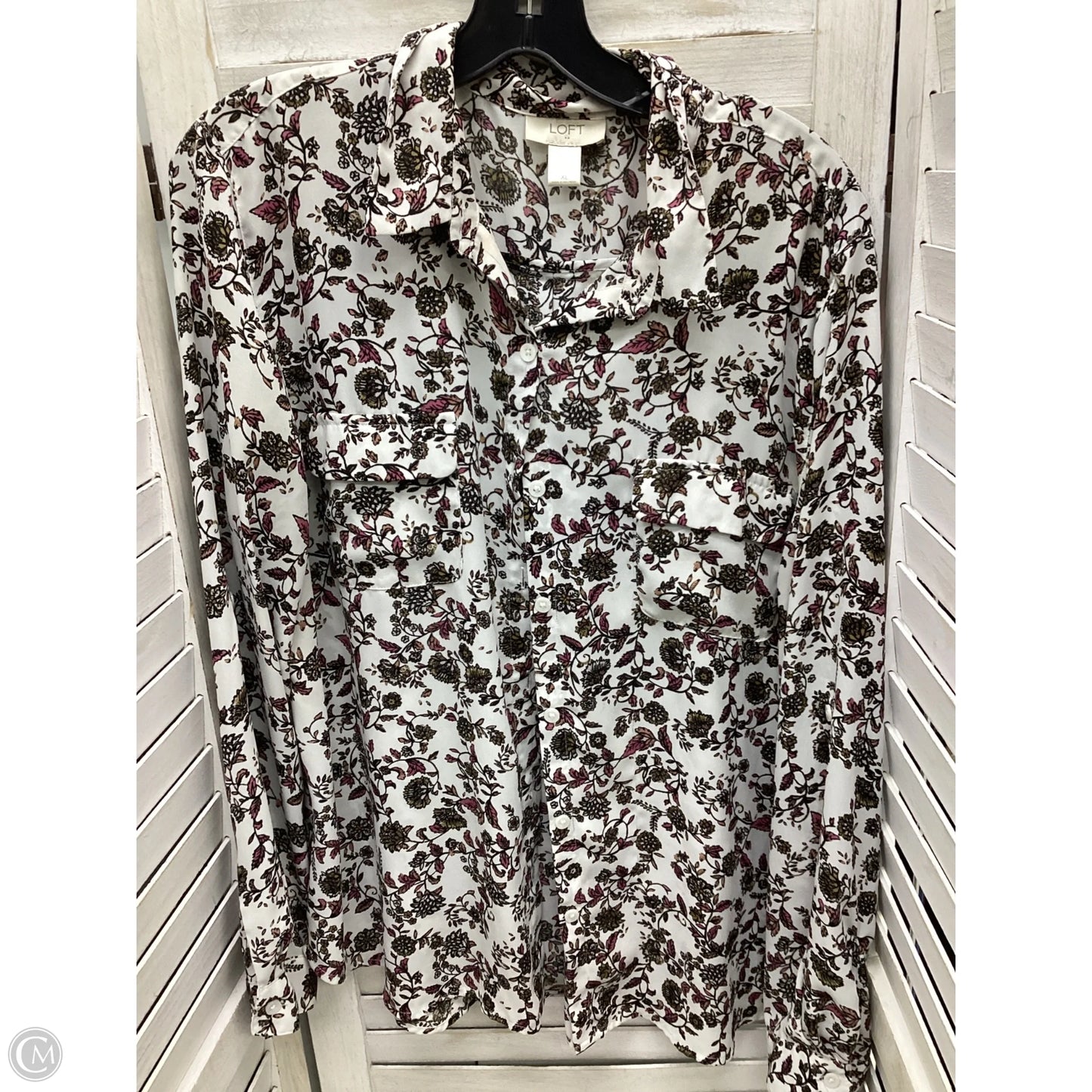 Top Long Sleeve By Loft In Multi-colored, Size: Xl