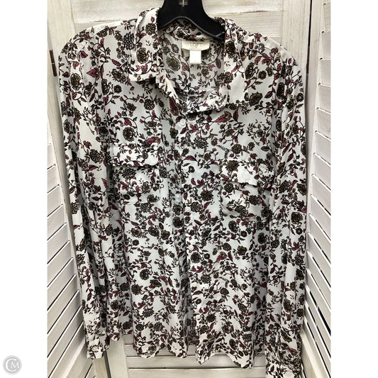 Top Long Sleeve By Loft In Multi-colored, Size: Xl