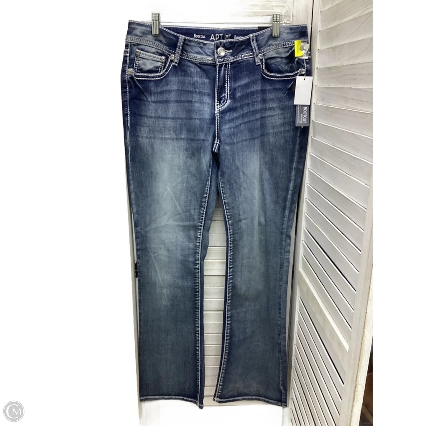 Jeans Boot Cut By Apt 9 In Blue Denim, Size: 12