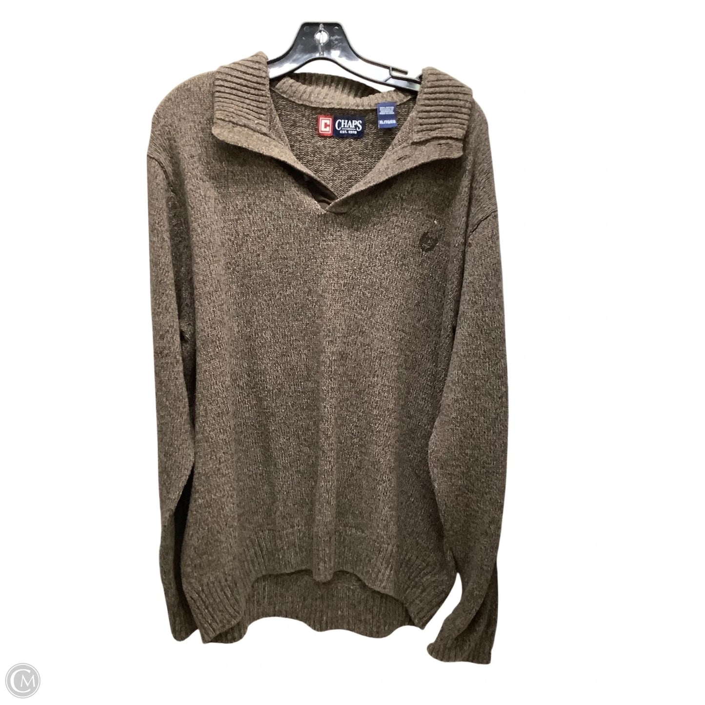 Sweatshirt Collar By Chaps In Brown, Size: Xl