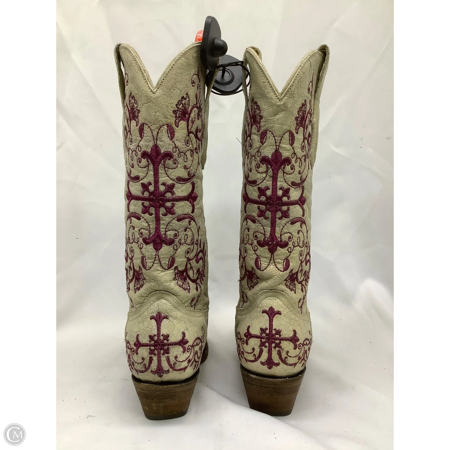 Boots Western By Corral In Cream & Pink, Size: 5.5