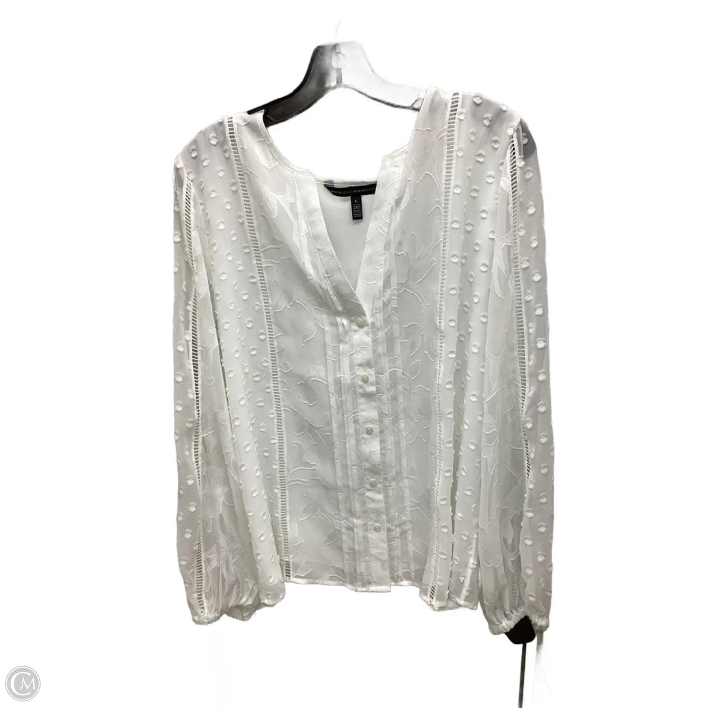 Top Long Sleeve By White House Black Market In White, Size: L