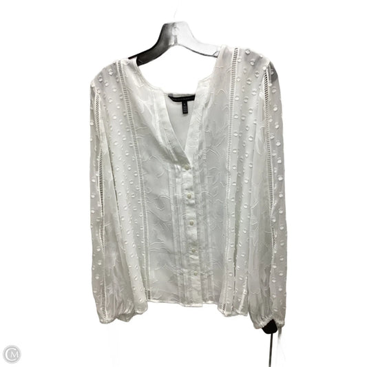 Top Long Sleeve By White House Black Market In White, Size: L