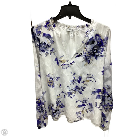 Top Long Sleeve By White House Black Market In Multi-colored, Size: L