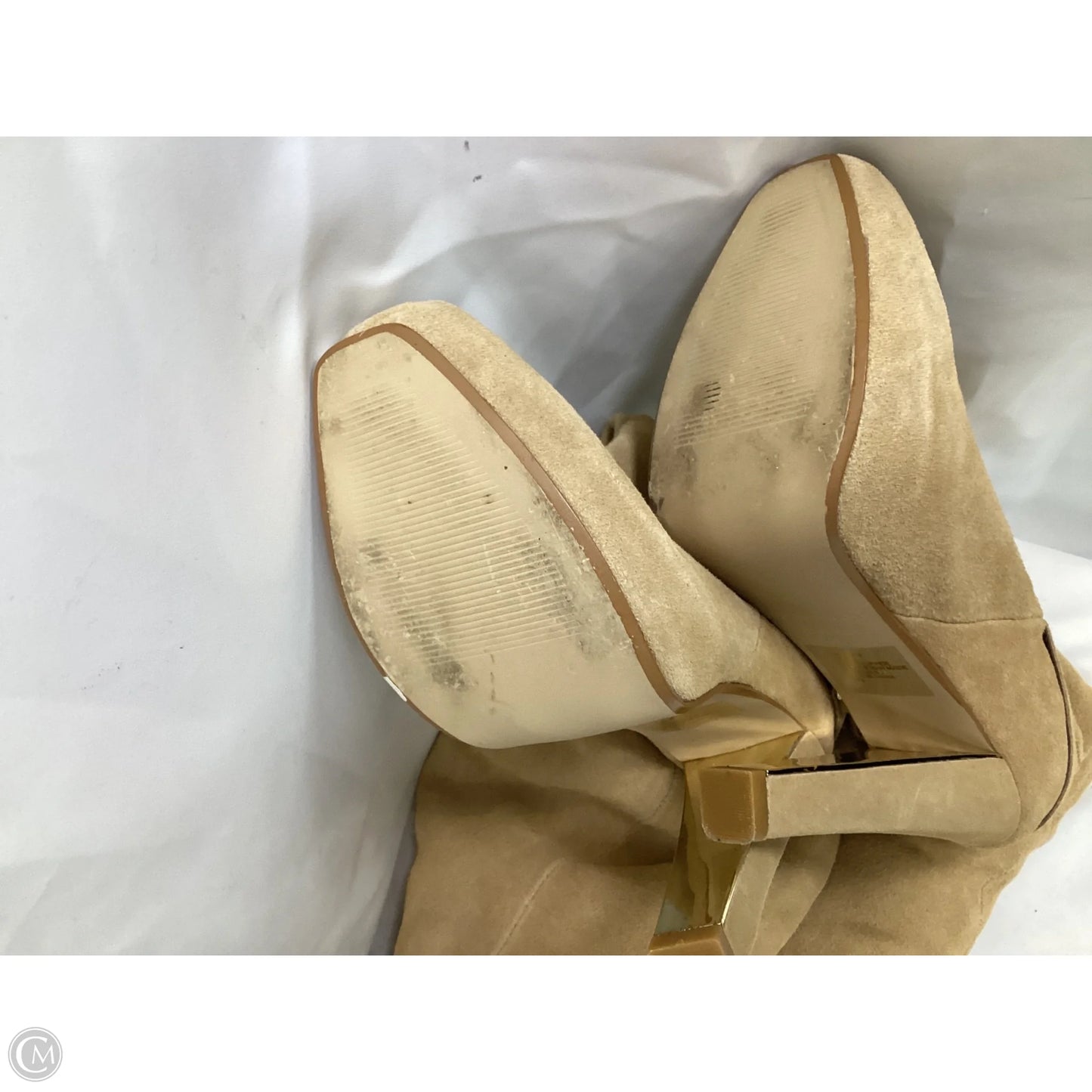 Boots Knee Heels By Colin Stuart In Tan, Size: 10