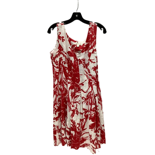 Dress Casual Midi By Coldwater Creek In Red & White, Size: 14p