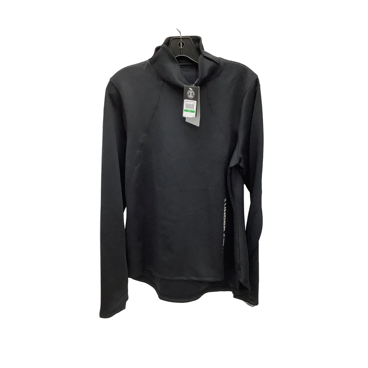 Athletic Top Long Sleeve Collar By Under Armour In Black, Size: M
