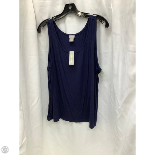 Top Sleeveless By Chicos In Navy, Size: Xl
