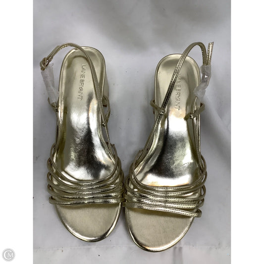 Sandals Heels Block By Lane Bryant In Gold, Size: 10