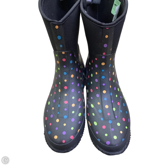 Boots Rain By Clothes Mentor In Polkadot Pattern, Size: 9