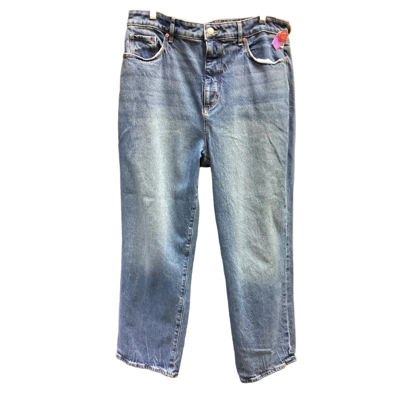 Jeans Straight By Loft In Blue Denim, Size: 14