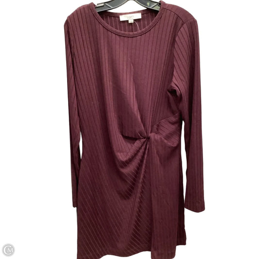 Dress Casual Midi By Loft In Mauve, Size: L