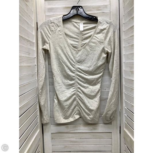 Top Long Sleeve By Athleta In Beige, Size: Xxs