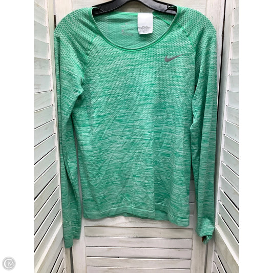 Athletic Top Long Sleeve Crewneck By Nike In Green, Size: S
