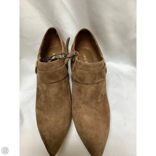 Boots Ankle Heels By Nine West In Brown, Size: 10