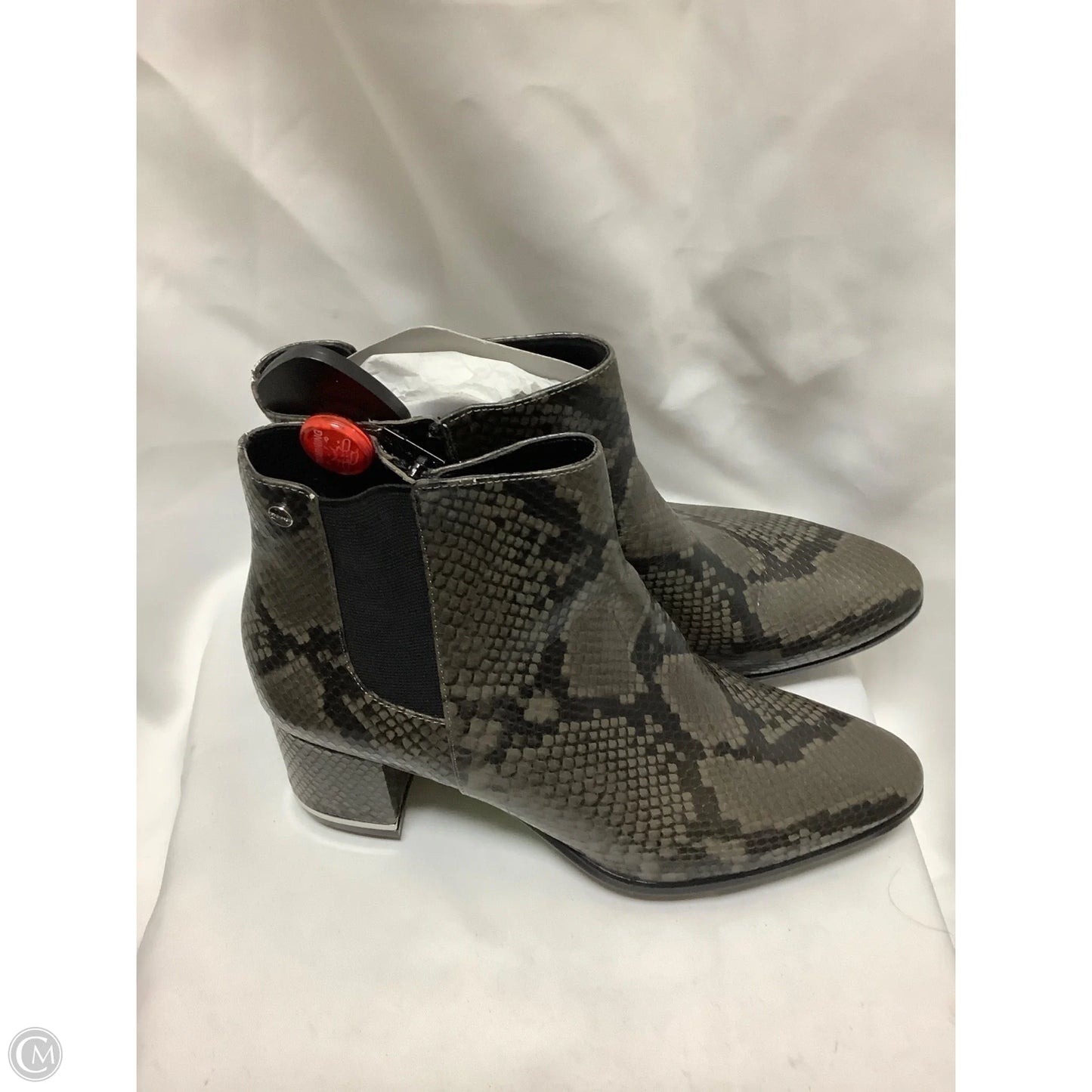 Boots Ankle Heels By Calvin Klein In Snakeskin Print, Size: 10