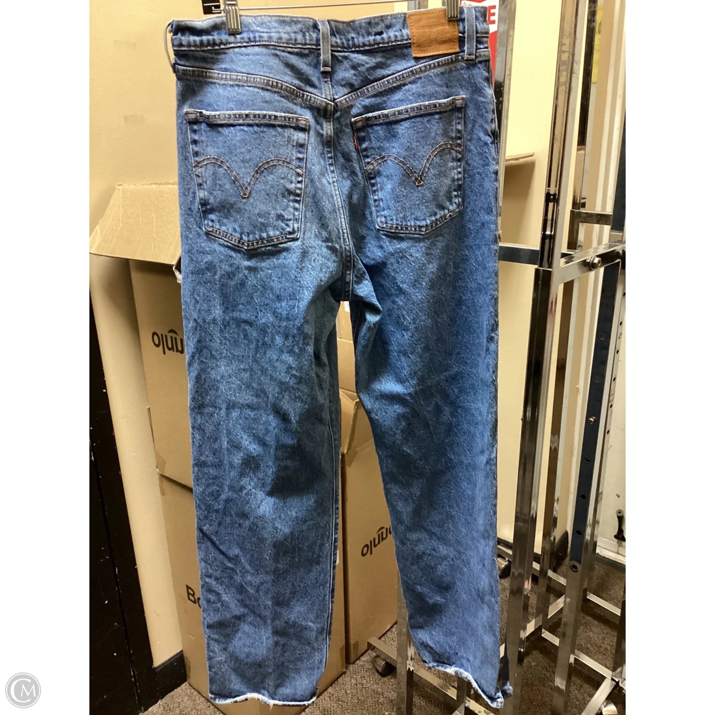 Jeans Straight By Levis In Blue Denim, Size: 10