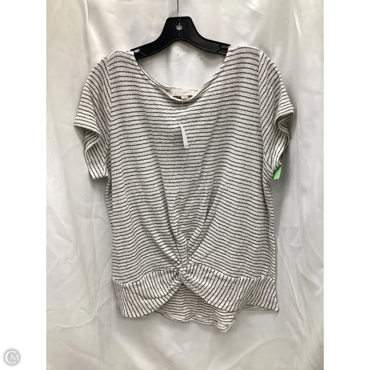 Top Short Sleeve By Loft In Striped Pattern, Size: Xl