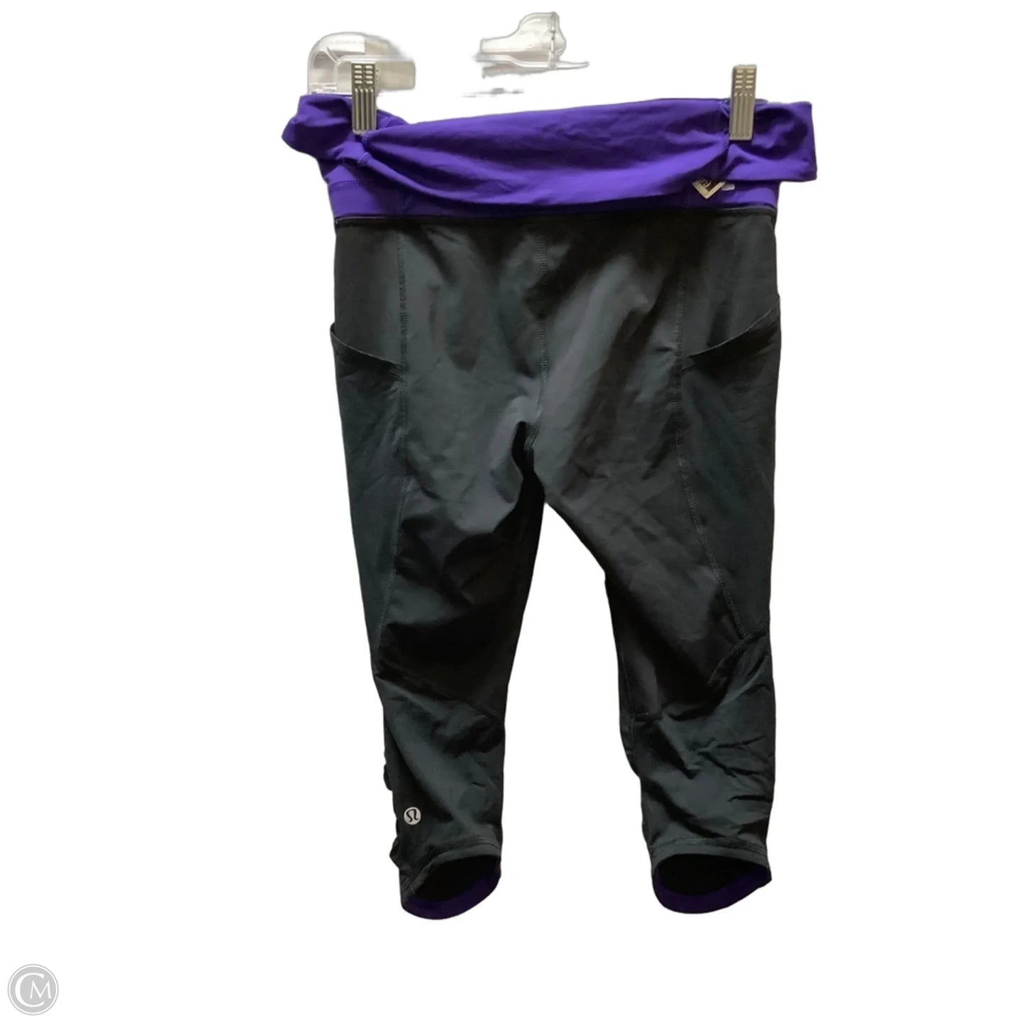 Athletic Capris By Lululemon In Black & Purple, Size: 4