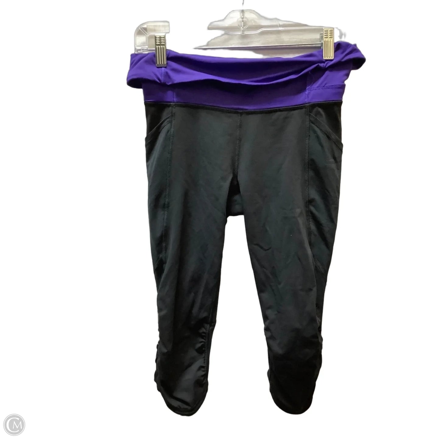 Athletic Capris By Lululemon In Black & Purple, Size: 4