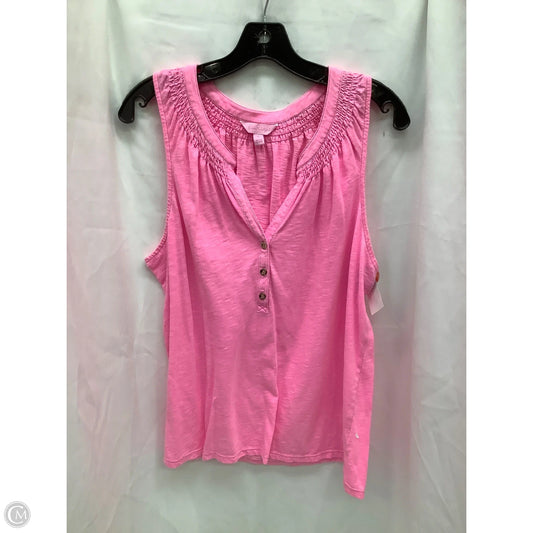 Top Sleeveless Designer By Lilly Pulitzer In Pink, Size: Xl