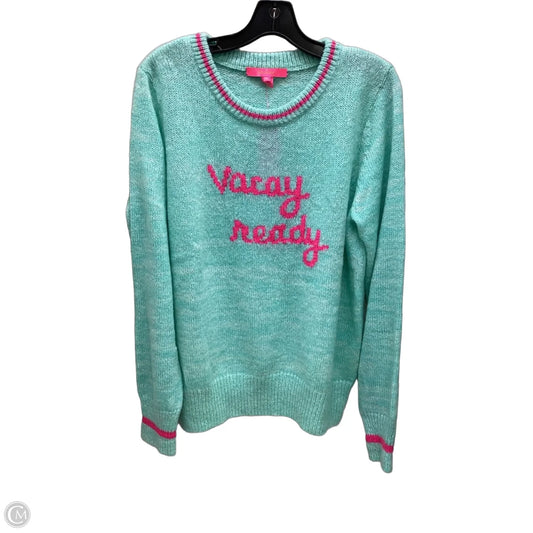Sweater Designer By Lilly Pulitzer In Blue & Pink, Size: Xl