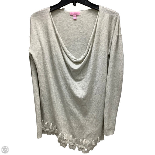Top Long Sleeve Designer By Lilly Pulitzer In Grey, Size: L