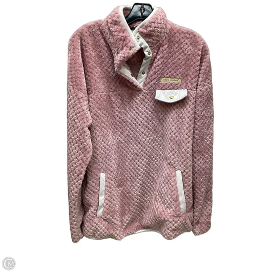 Sweatshirt Collar By Simply Southern In Pink, Size: L